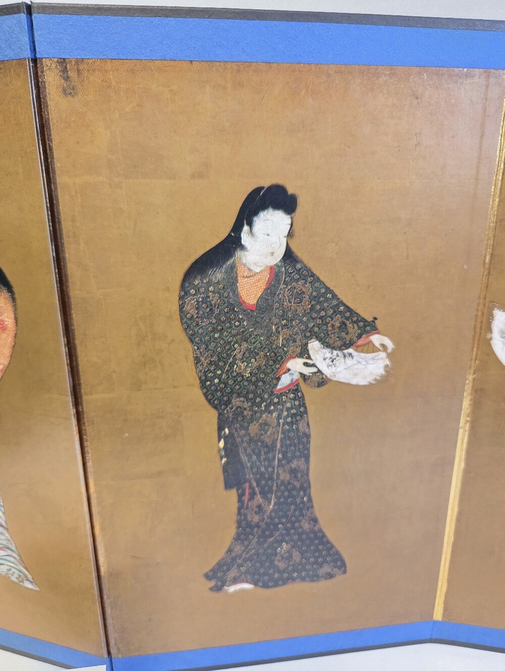 Vintage Miniature Japanese Byobu 6-Panel Folding Screen - Dancers - Picture 4 of 13